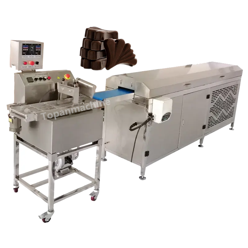 Automatic Chocolate Enrobing Line Chocolate Bar Making Machine Chocolate Tempering Coating Enrobing Machine