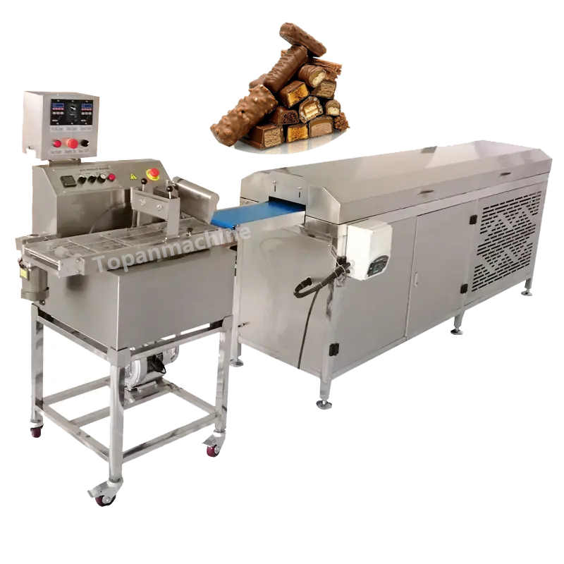 Automatic Chocolate Enrober Machine Chocolate Wafer Bar Enrobing Production Line